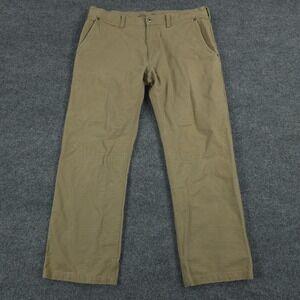 Eddie Bauer Pants Mens 38x31 Tan Canvas Utility Casual Outdoors‎ Work Wear Logo